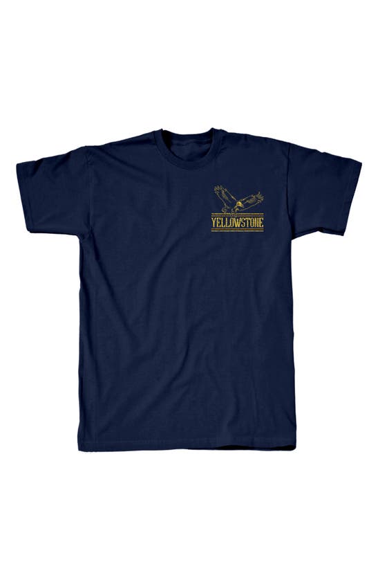 Shop Tsc Miami Yellowstone Eagle Graphic T-shirt In Navy
