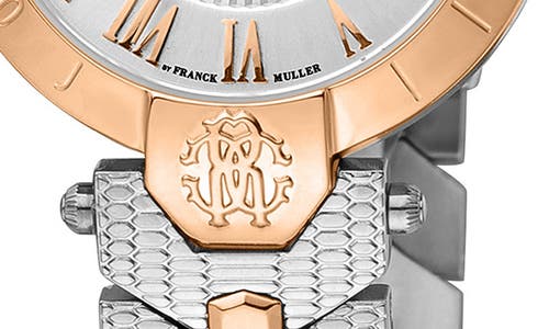 Roberto Cavalli By Franck Muller Swiss Quartz Two-tone Bracelet Watch, 30mm In Two Tone Silver & Rose Gold
