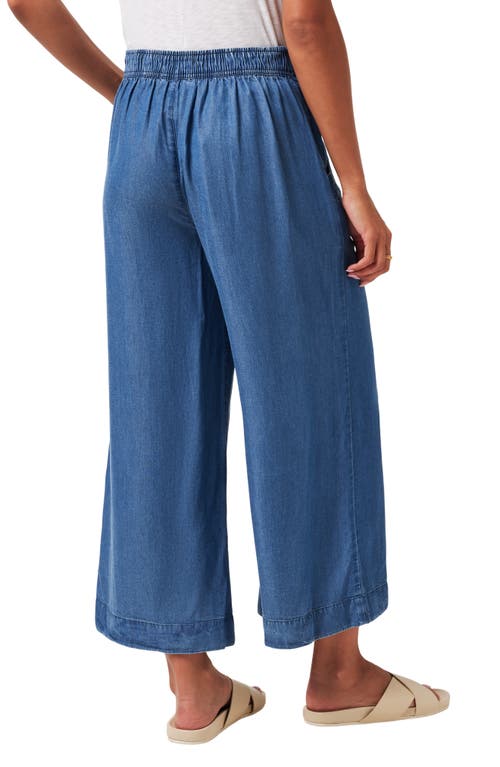 TRAVISMATHEW TRAVISMATHEW OLD HAVANA CROP WIDE LEG CHAMBRAY PANTS 