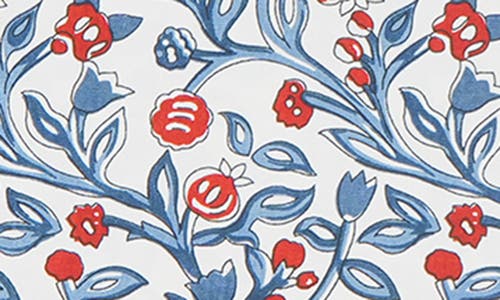 Tiramisu Set Of 4 Cotton Placemats In Blue/red