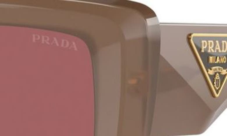 Prada Womens Brown Pr 14zs Irregular-frame Acetate Sunglasses In Dark Violet