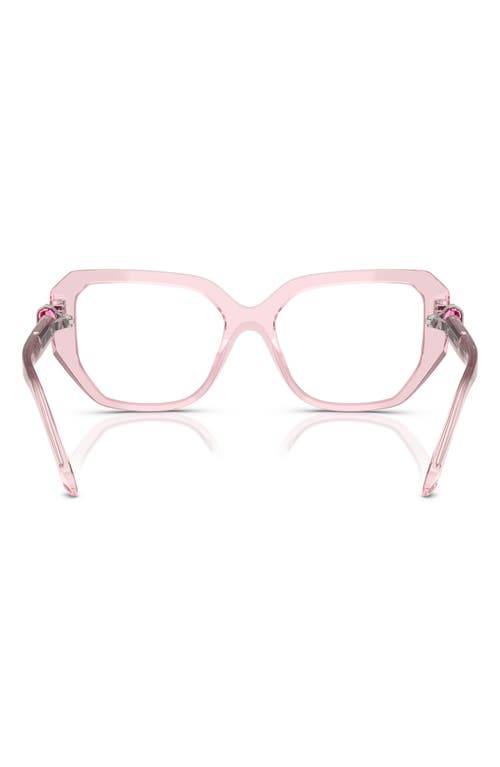Swarovski 55mm Geometric Optical Glasses In Trans Pink