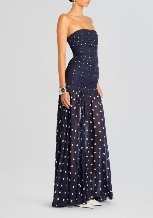 Shop Retroféte Retrofête Annalise Dress In Navy Polka  Dot