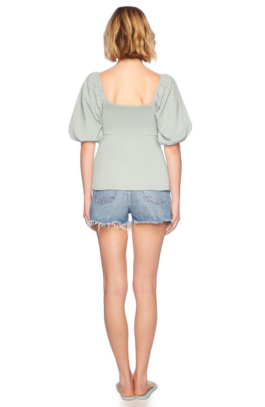 Shop Susana Monaco Puff Sleeve Top In Celadon