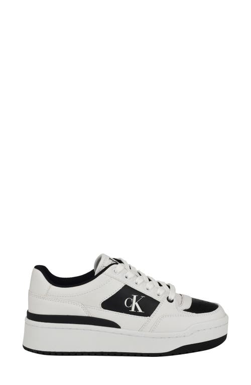 Shop Calvin Klein Alondra Platform Sneaker In White/black