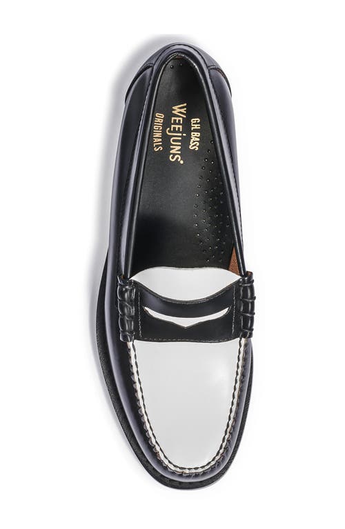 Shop G.h.bass Larson Leather Penny Loafer In Black/white