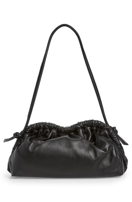 Mansur Gavriel Small Cloud Leather Clutch In Black/flamma