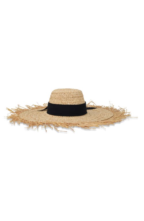 Gigi Burris Millinery Hopeton Frayed Brim Raffia Sun Hat in Natural at Nordstrom, Size Medium