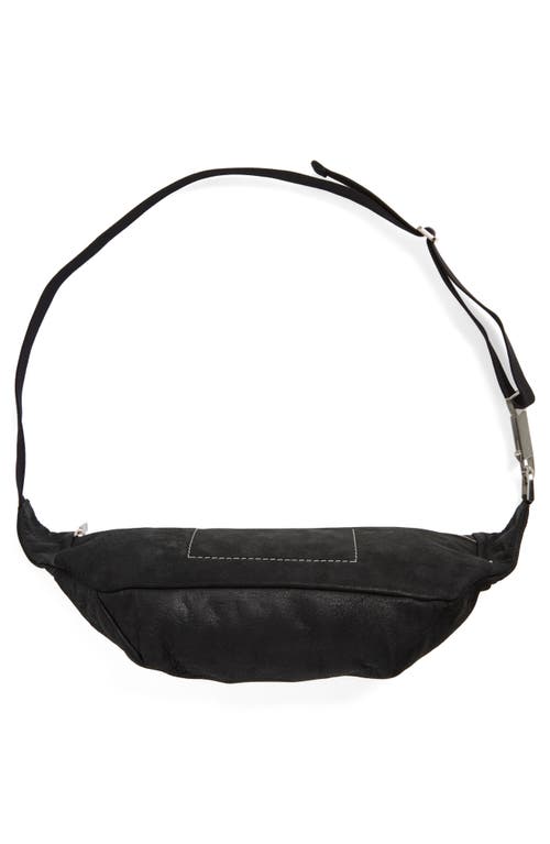 Rick Owens Geo Leather Belt Bag In Black