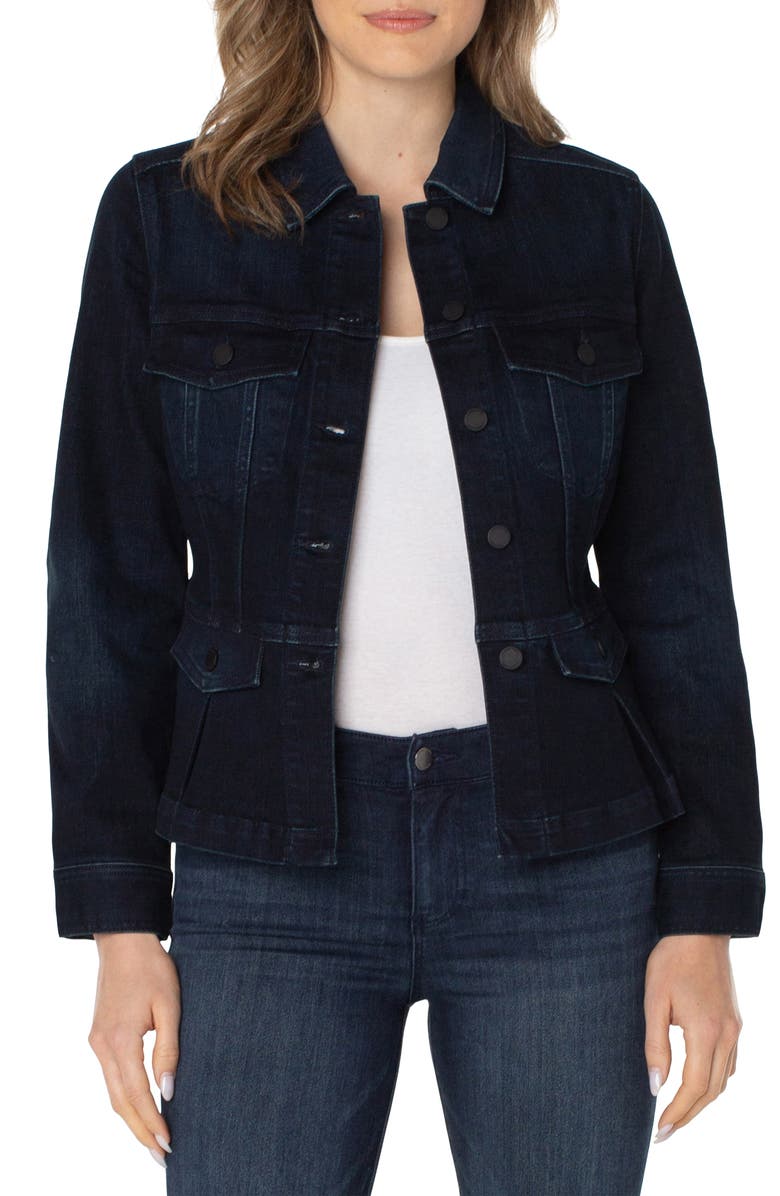 Liverpool Los Angeles Peplum Denim Jacket | Nordstrom