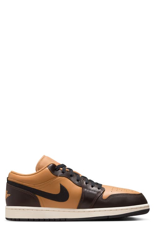 Shop Jordan Air  1 Low Basketball Sneaker In Flax/black/brown