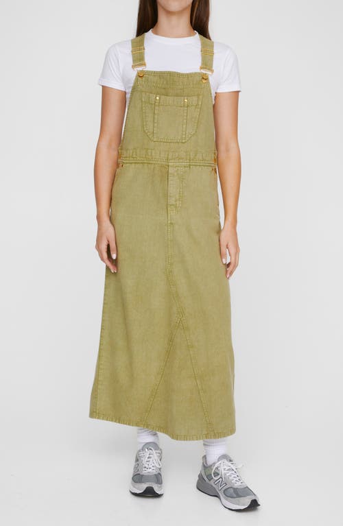 Nasty Gal Denim Overall Maxi Dress In Khaki