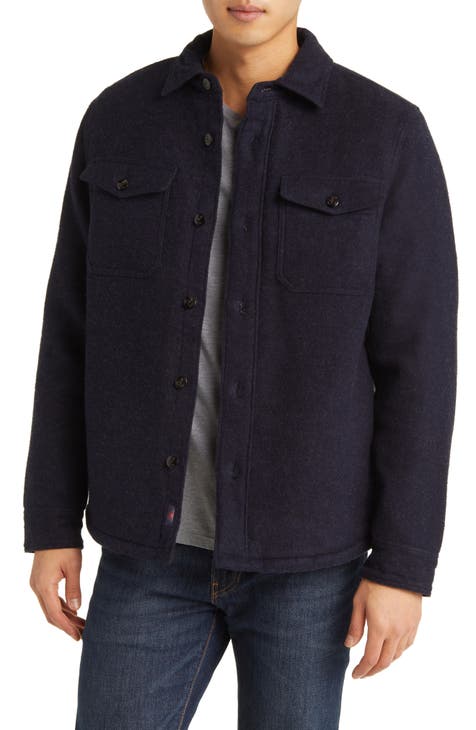 High Pile Fleece Lined Organic Cotton Blend Shirt Jacket