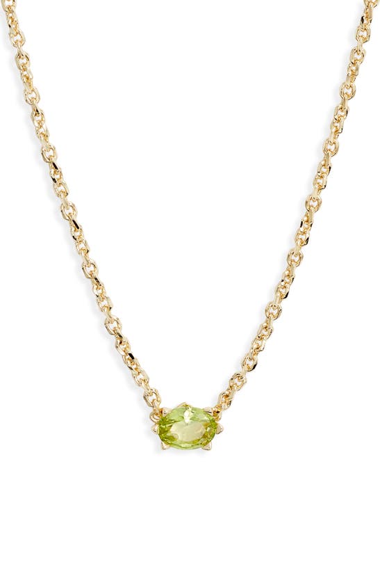 Kendra Scott Cailin Cubic Zirconia Station Necklace In Gold/ Peridot Crystal