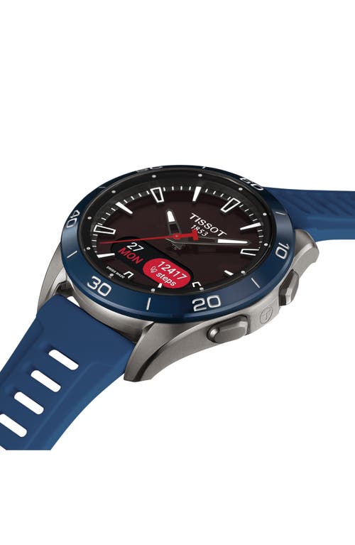 Tissot T-touch Connect Sport Solar Smart Silicone Strap Watch, 43.75mm In Blue