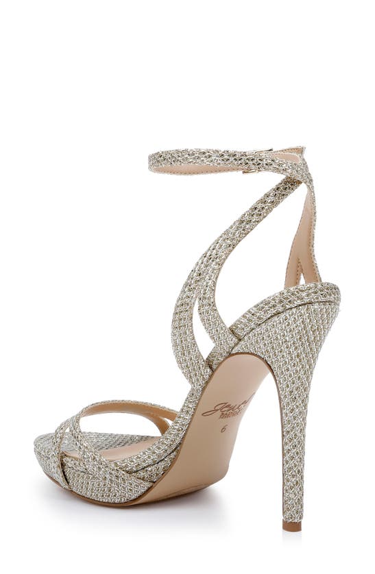 Jewel Badgley Mischka Arianna Ankle Strap Sandal In Light Gold