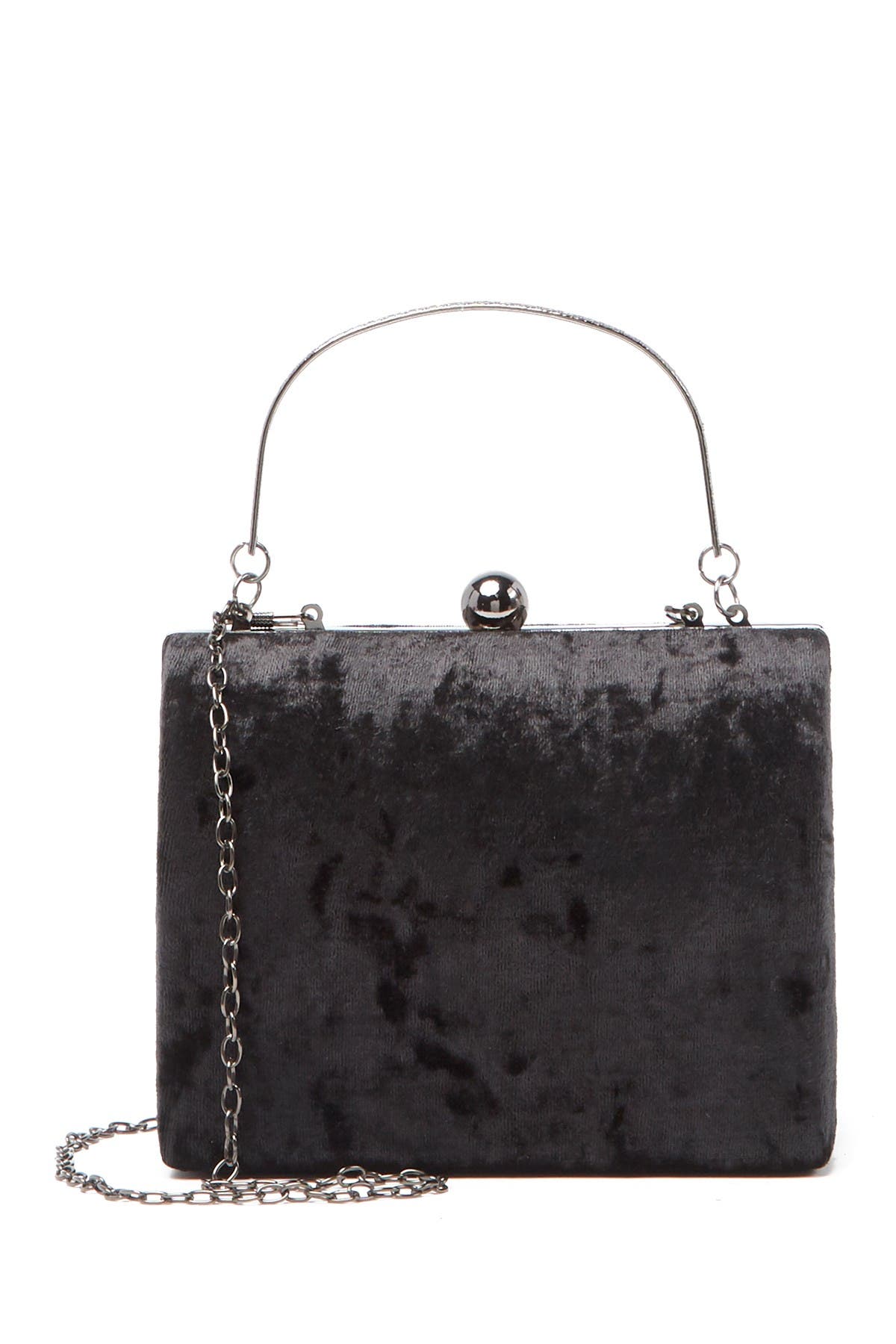 crushed velvet clutch bag