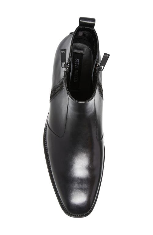 Steve Madden Men's Hyphen Side-zip Leather Dress Boot In Black