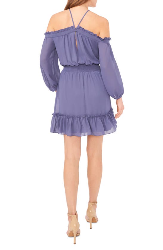 Shop Halogen ® Long Sleeve Halter Minidress In Indigo Twilight Blue