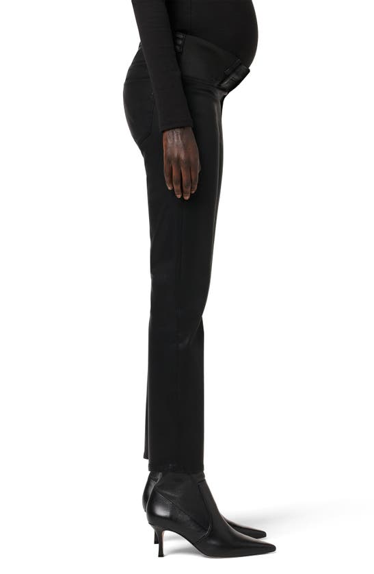 Shop Hudson Jeans Nico Coated Straight Leg Maternity Jeans In Coated Black