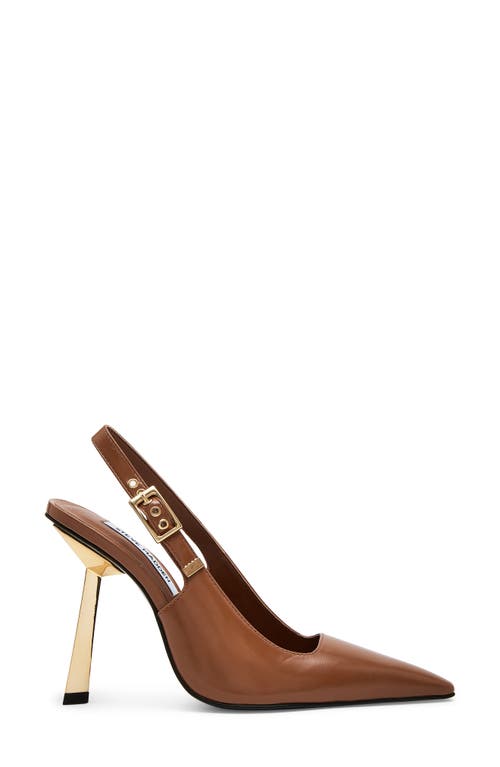 Shop Steve Madden Divine Slingback Pump In Camel Leather