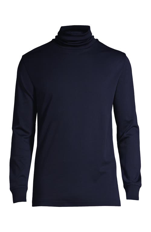 Shop Lands' End Cotton Supima Turtleneck In Radiant Navy