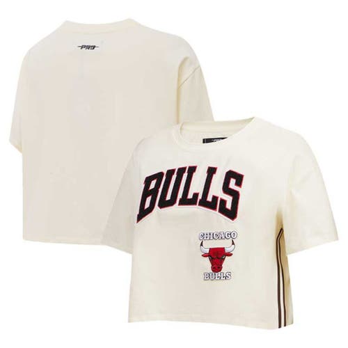 Women's Pro Standard Cream Chicago Bulls Retro Classic Cropped Boxy T-Shirt