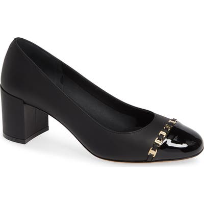 Salvatore Ferragamo Avella Chainlink Trim Pump, Black