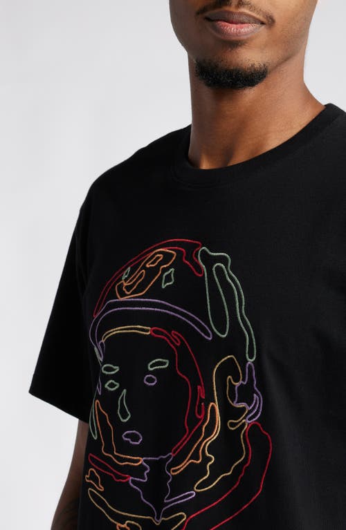 Shop Billionaire Boys Club Embroidered Helmet Head Cotton Graphic T-shirt In Black