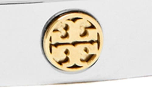 Shop Tory Burch Miller Hinge Bracelet In Tory Silver/tory Gold