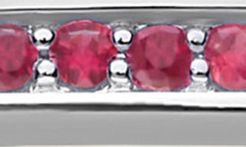 Shop Lagos Caviar Spark Ruby Bar Bracelet In Silver