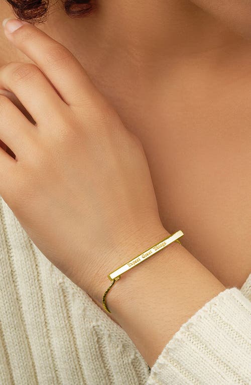 Sterling Forever 14k Gold Plated Inspirational Bar Slider Bracelet In Gold - Follow Your Heart