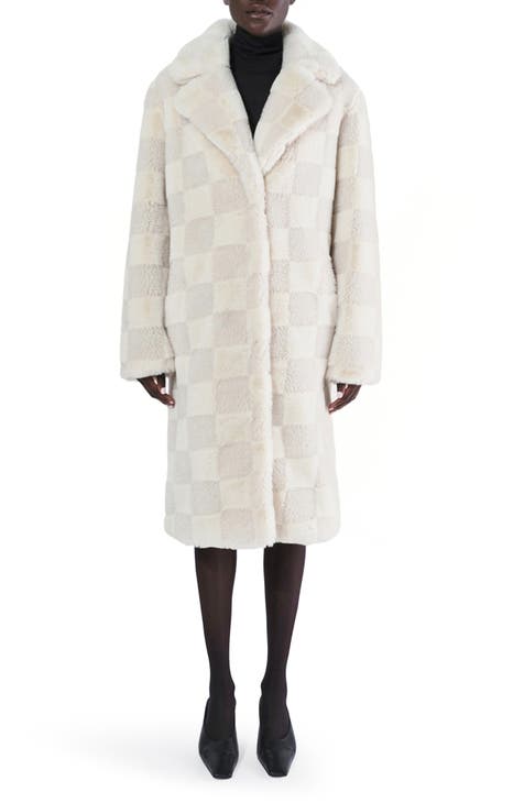 Tikka Checkerboard Faux Fur Coat