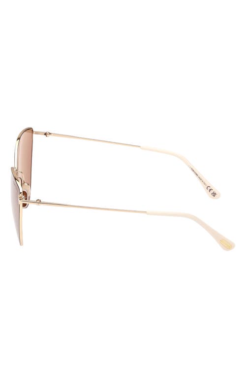 Shop Tom Ford Anais 62mm Cat Eye Sunglasses In Shiny Pale Gold/copper