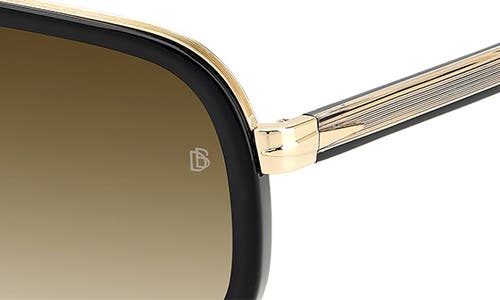 David Beckham Eyewear 57mm Square Sunglasses In Black Gold