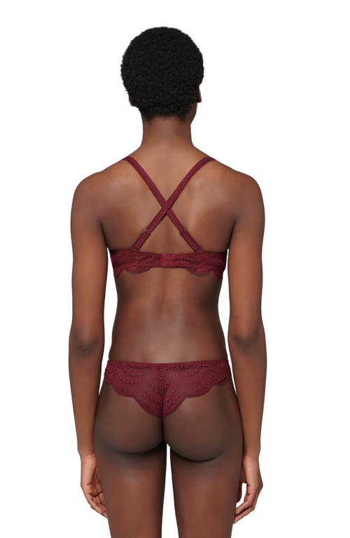 Shop Simone Perele Karma Lace Tanga In Spinel Red