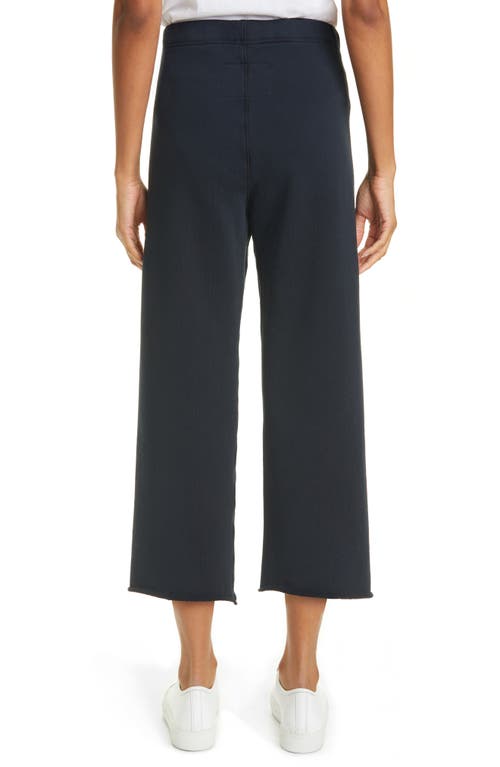 Frank & Eileen Cotton Wide Leg Crop Pants In British Royal Navy
