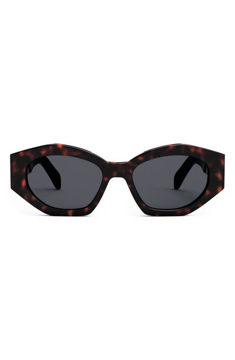 Chunky Monogram Cat-Eye Sunglasses, BROWN