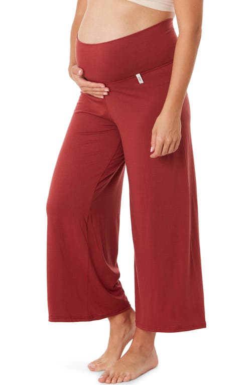 Origin Wide Leg Maternity Pants in Terracotta