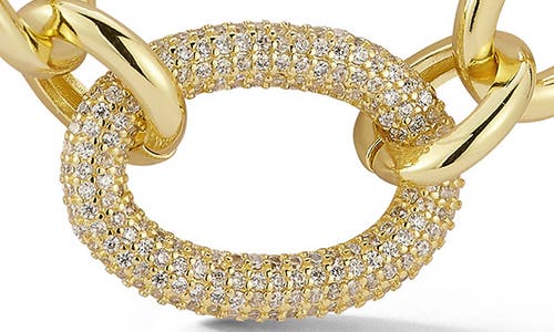 Chloe & Madison Chloe And Madison Cubic Zirconia Bold Link Necklace In Gold