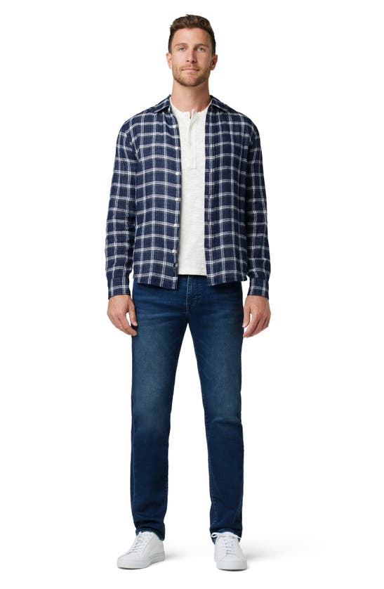 Shop Joe's Oliver Plaid Double Face Cotton Button-up Shirt In True Navy Plaid