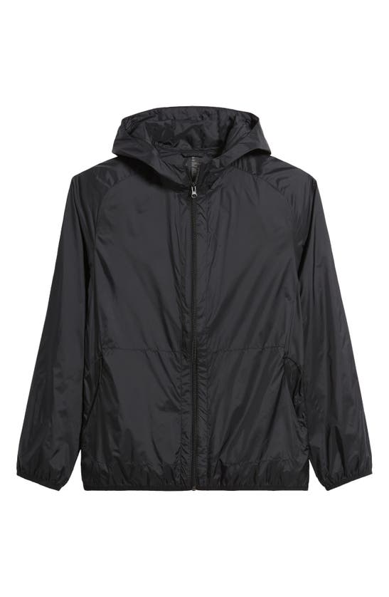 Shop Zella Superlight Water Resistant Hooded Windbreaker In Black