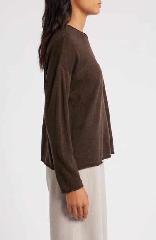 Shop Eileen Fisher Crewneck Wool Sweater In Wren