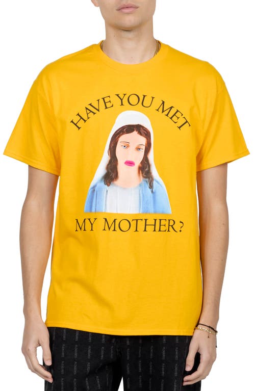 PLEASURES Mother Cotton Graphic T-Shirt in Gold