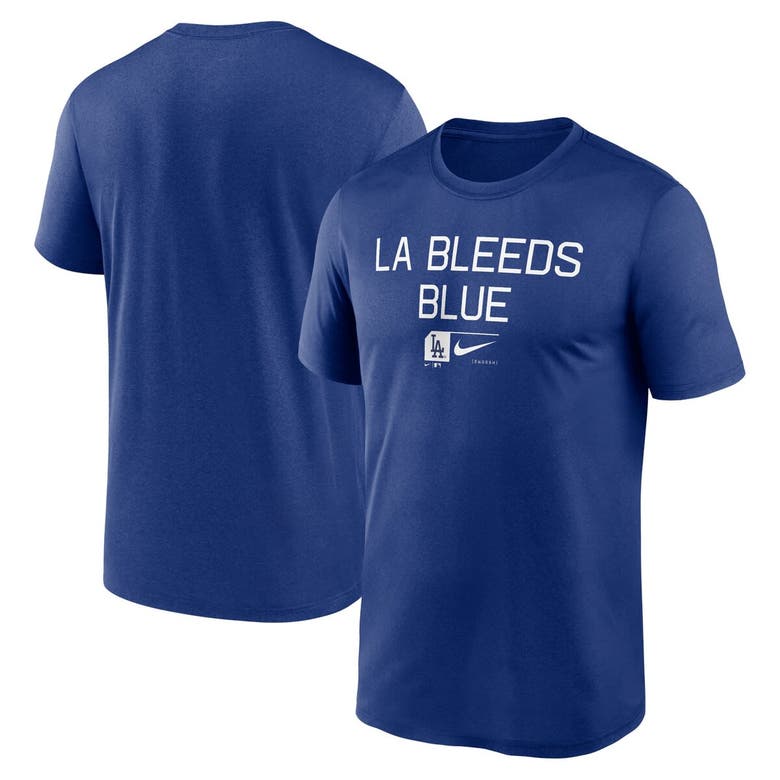 Shop Nike Royal Los Angeles Dodgers Baseball Phrase Legend Performance T-shirt