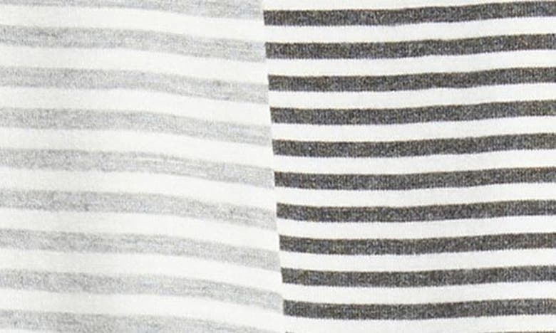 Shop Good Luck Girl Kids' Colorblock Stripe T-shirt In Charcoal/ H Grey