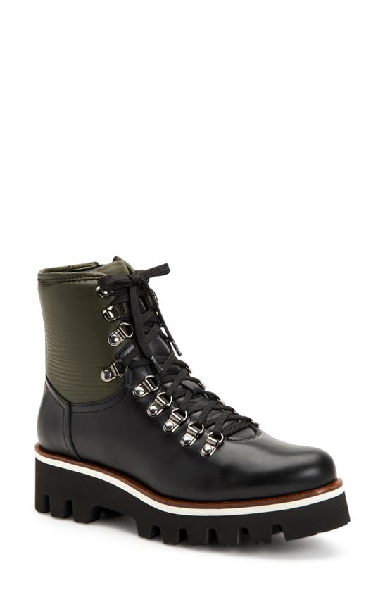 Aquatalia Women s Morena Colorblock Combat Boots In Black Olive