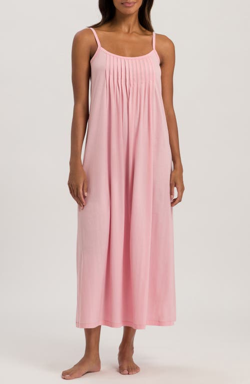 Juliet Pleat Neck Cotton Nightgown in Coral Pink