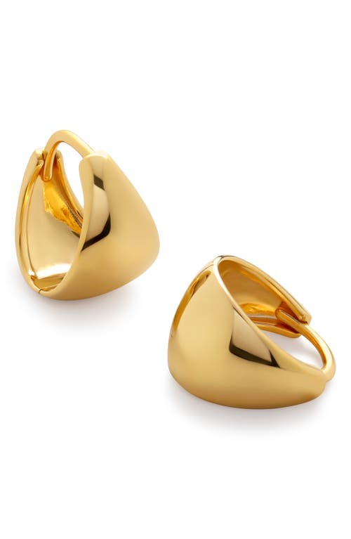 Monica Vinader Gold Tapered Small Hoop Earrings In 18ct Gold Vermeil