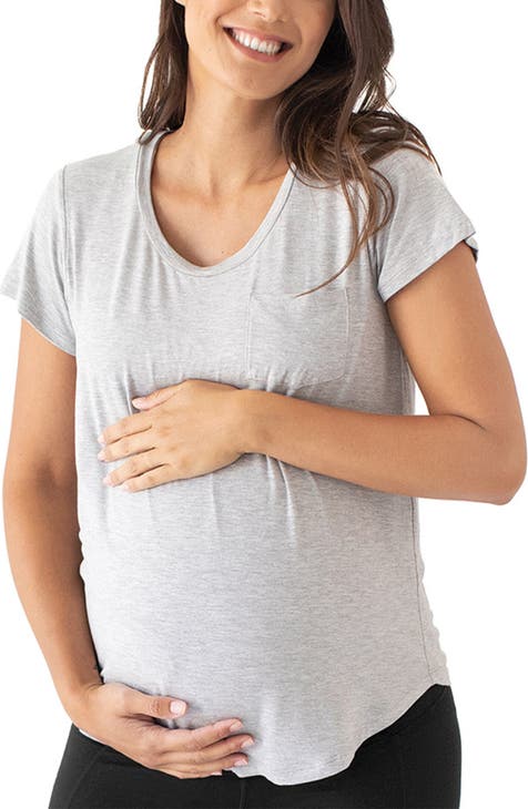 Kindred Bravely Blue Short Sleeve Top Size L (Maternity) - 52% off